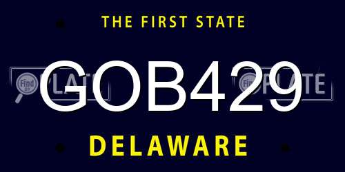 GOB429 Delaware License Plate