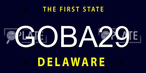 GOBA29 Delaware License Plate