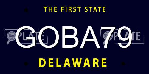 GOBA79 Delaware License Plate