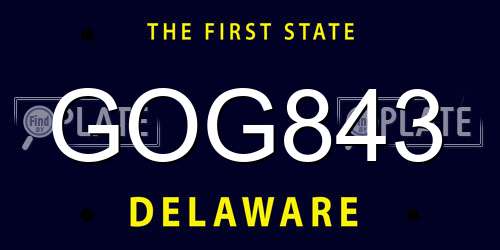 GOG843 Delaware License Plate