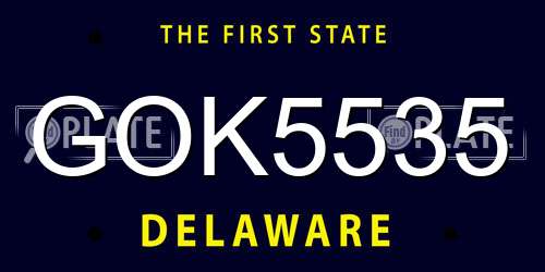 GOK5535 Delaware License Plate