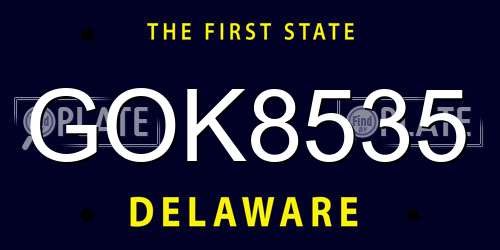GOK8535 Delaware License Plate