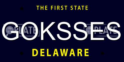GOKSSES Delaware License Plate