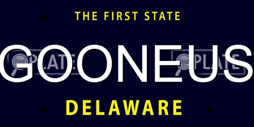 GOONEUS Delaware License Plate