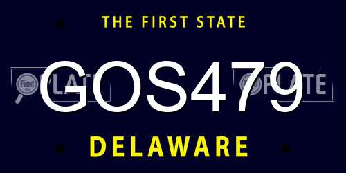 GOS479 Delaware License Plate