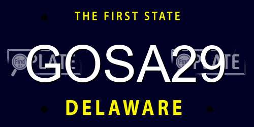 GOSA29 Delaware License Plate