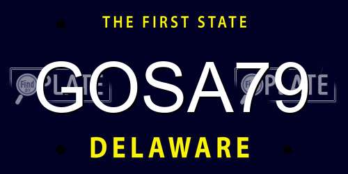 GOSA79 Delaware License Plate