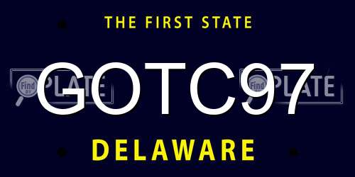 GOTC97 Delaware License Plate