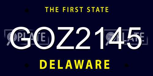 GOZ2145 Delaware License Plate