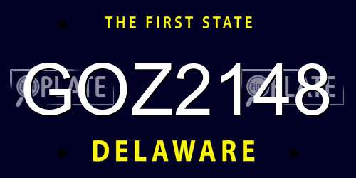 GOZ2148 Delaware License Plate