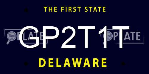 GP2T1T Delaware License Plate