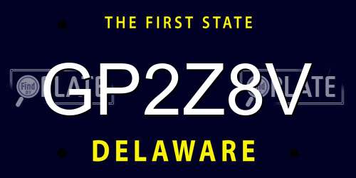 GP2Z8V Delaware License Plate