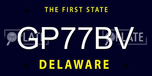 GP77BV Delaware License Plate