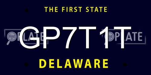 GP7T1T Delaware License Plate
