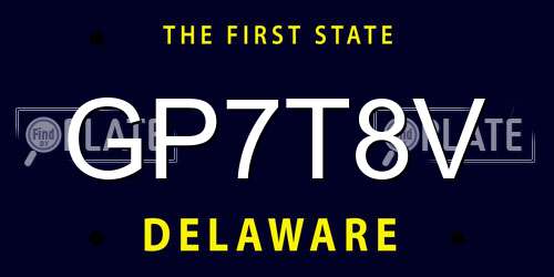 GP7T8V Delaware License Plate