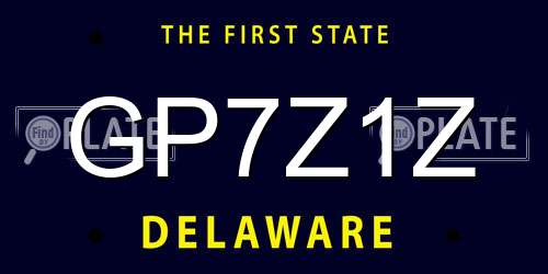 GP7Z1Z Delaware License Plate