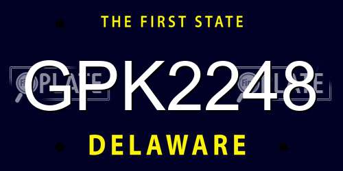 GPK2248 Delaware License Plate