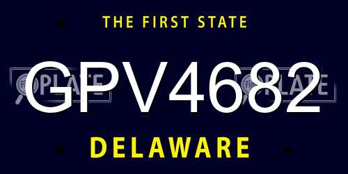 GPV4682 Delaware License Plate