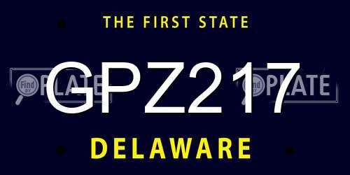 GPZ217 Delaware License Plate