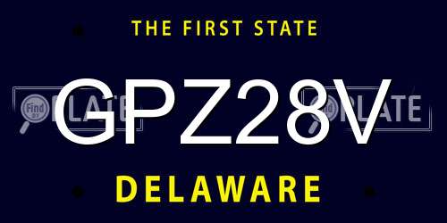 GPZ28V Delaware License Plate