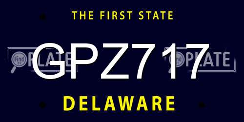 GPZ717 Delaware License Plate