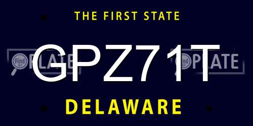 GPZ71T Delaware License Plate