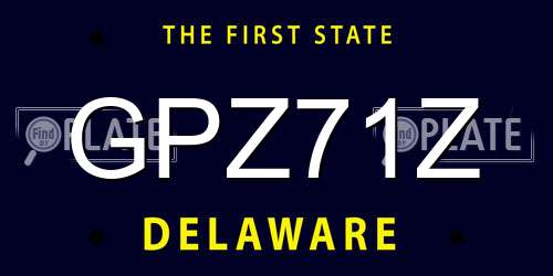 GPZ71Z Delaware License Plate
