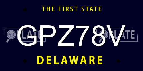 GPZ78V Delaware License Plate