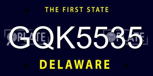 GQK5535 Delaware License Plate