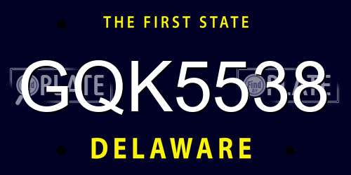 GQK5538 Delaware License Plate