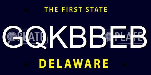 GQKBBEB Delaware License Plate