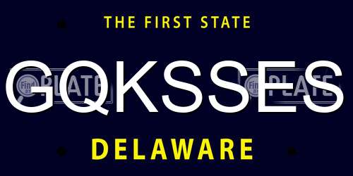 GQKSSES Delaware License Plate