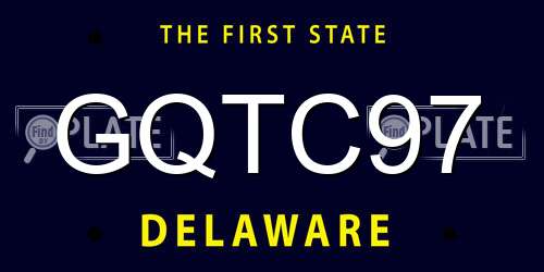 GQTC97 Delaware License Plate