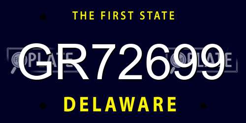 GR72699 Delaware License Plate