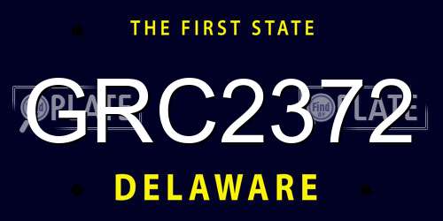 GRC2372 Delaware License Plate