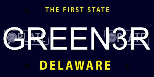 GREEN3R Delaware License Plate