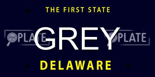 GREY Delaware License Plate