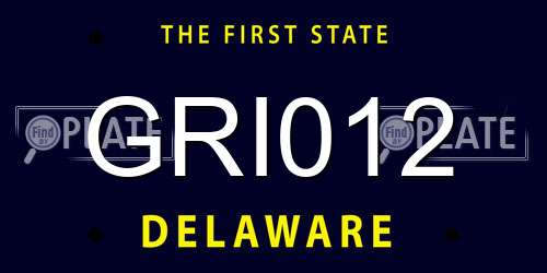 GRI012 Delaware License Plate