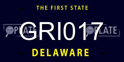GRI017 Delaware License Plate