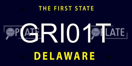 GRI01T Delaware License Plate