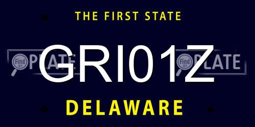 GRI01Z Delaware License Plate