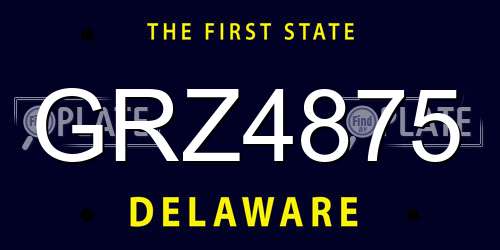 GRZ4875 Delaware License Plate