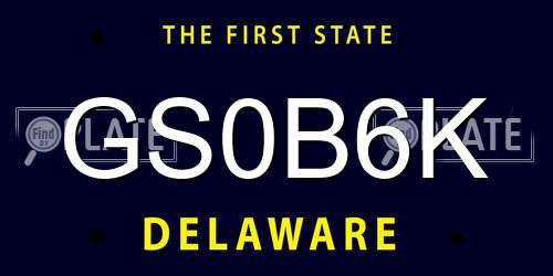 GS0B6K Delaware License Plate