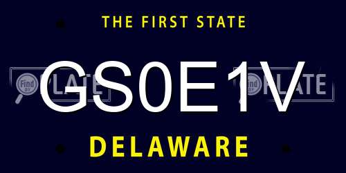GS0E1V Delaware License Plate