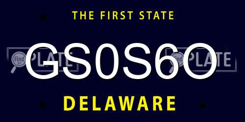 GS0S6O Delaware License Plate
