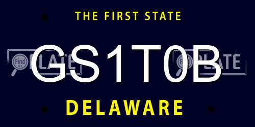 GS1T0B Delaware License Plate