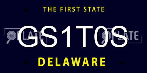 GS1T0S Delaware License Plate