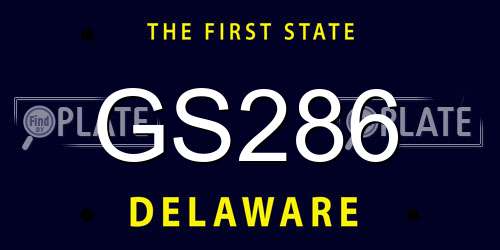 GS286 Delaware License Plate