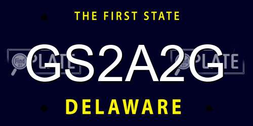GS2A2G Delaware License Plate