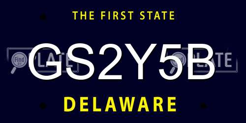 GS2Y5B Delaware License Plate